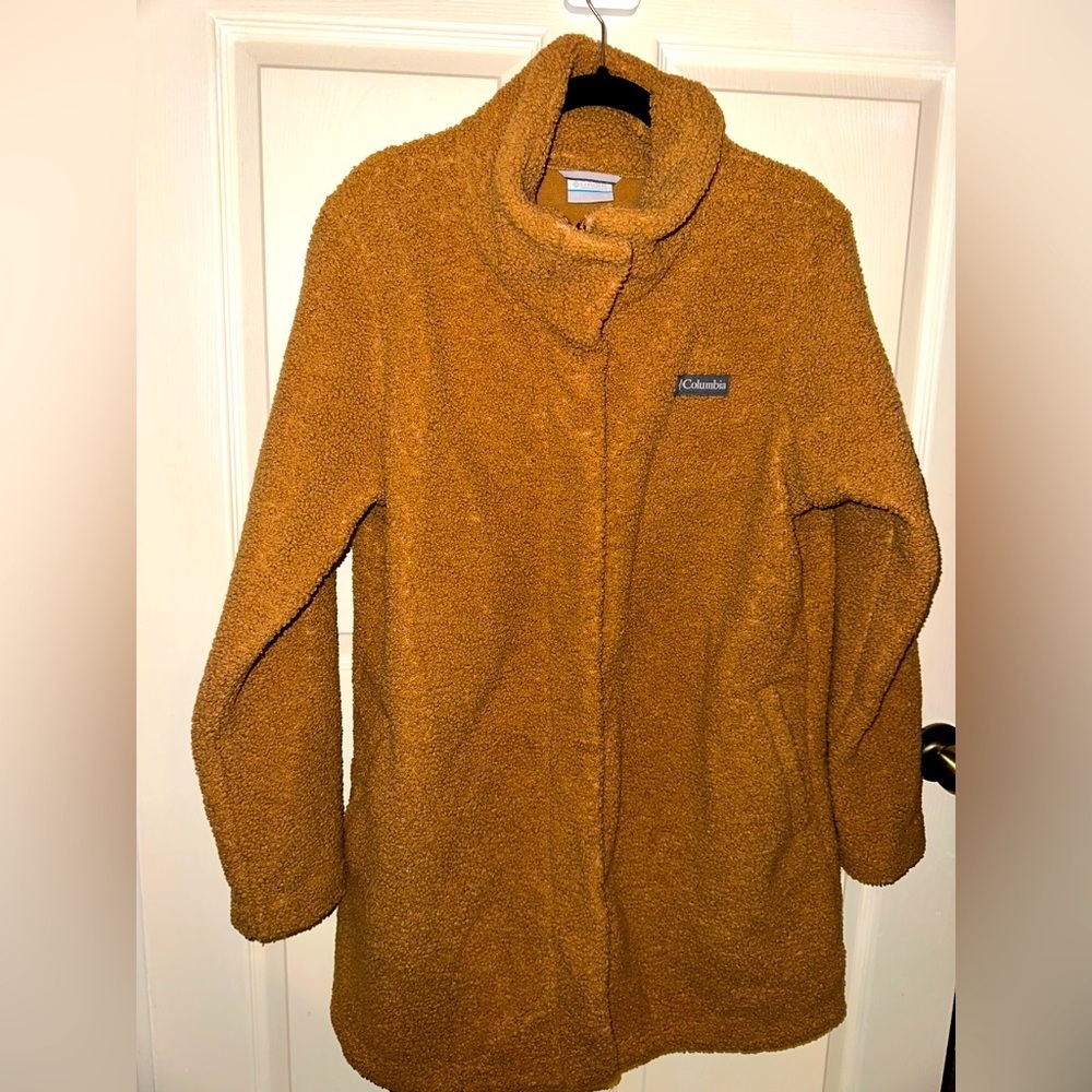 Columbia Women's hidden ridge fleece Sherpa Brown Teddy Jacket XL winter fall